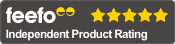 Best possible 5-star rating on Feefo