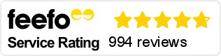 Feefo logo with Our customer Feefo rating